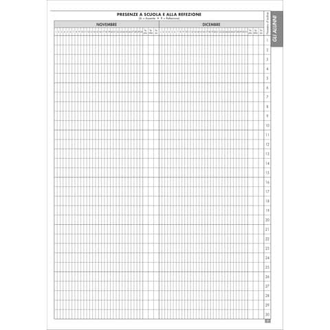 Registro scuola dell'infanzia 40 pagine per 30 alunni O.C.L. verde - 1201